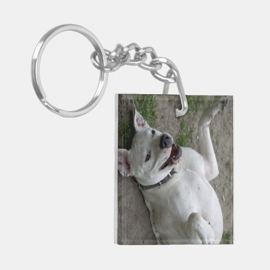 Dogo Argentino afspelen Sleutelhanger (Voorkant Links)