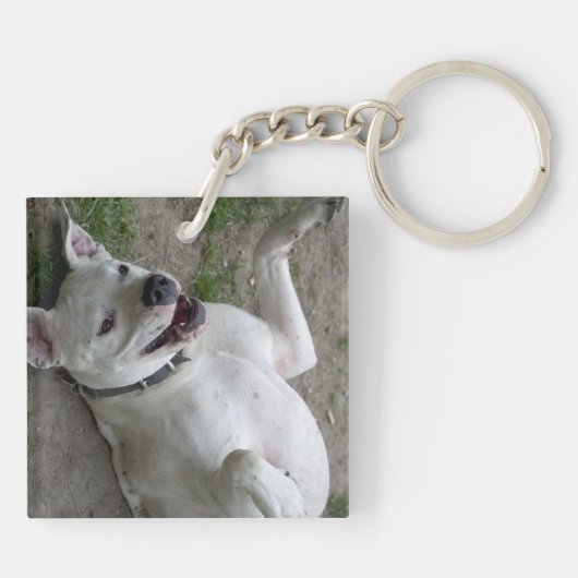 Dogo Argentino afspelen Sleutelhanger (Achterkant)
