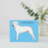 Dogo argentino cartoon afbeelding briefkaart (Staand voorkant)
