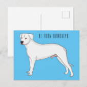 Dogo argentino cartoon afbeelding briefkaart (Voorkant / Achterkant)