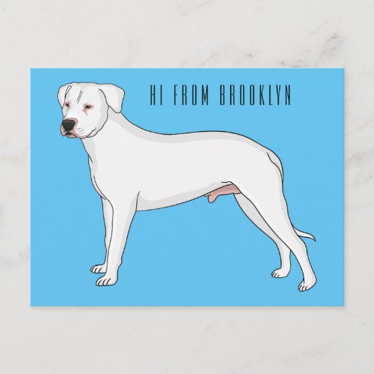 Dogo argentino cartoon afbeelding briefkaart (Voorkant)