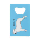 Dogo argentino cartoon afbeelding creditkaart flessenopener (Achterkant)