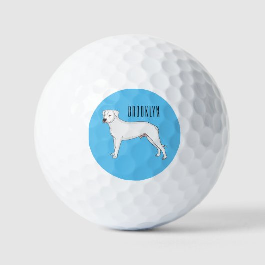 Dogo argentino cartoon afbeelding golfballen (Voorkant)