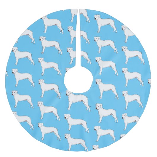 Dogo argentino cartoon afbeelding kerstboom rok (Voorkant)