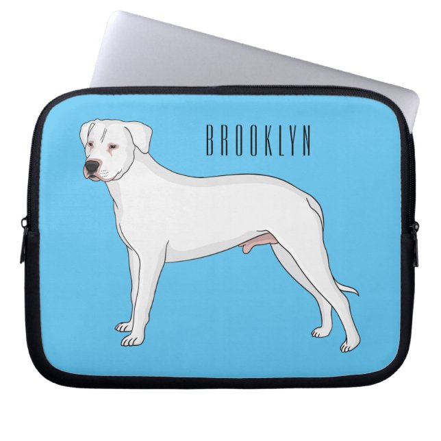 Dogo argentino cartoon afbeelding laptop sleeve (Voorkant)