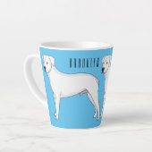 Dogo argentino cartoon afbeelding latte mok (Linkerhoek)