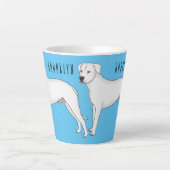 Dogo argentino cartoon afbeelding latte mok (Voorkant)