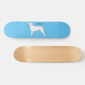 Dogo argentino cartoon afbeelding persoonlijk skateboard (Horizontaal)
