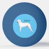 Dogo argentino cartoon afbeelding pingpongbal (Achterkant)