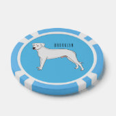 Dogo argentino cartoon afbeelding poker chips (Enkel)