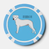 Dogo argentino cartoon afbeelding poker chips (Achterkant)