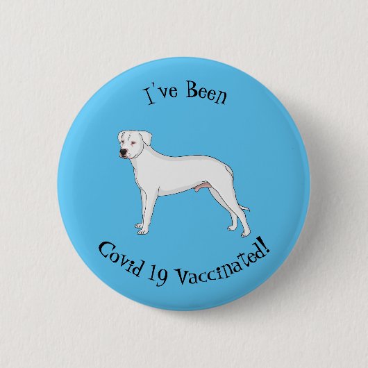 Dogo argentino cartoon afbeelding ronde button 5,7 cm (Voorkant)
