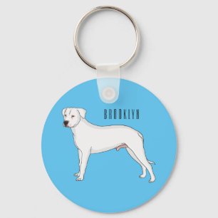 Dogo argentino cartoon afbeelding sleutelhanger