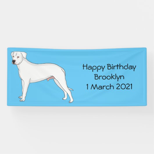Dogo argentino cartoon afbeelding spandoek (Horizontaal)