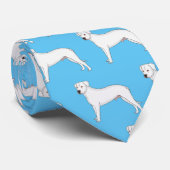 Dogo argentino cartoon afbeelding stropdas (Opgerold)