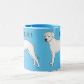 Dogo argentino cartoon afbeelding tweekleurige koffiemok (Center)
