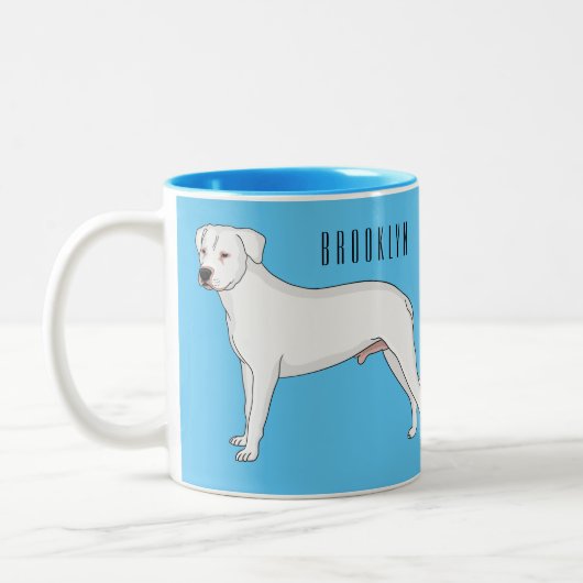 Dogo argentino cartoon afbeelding tweekleurige koffiemok (Links)