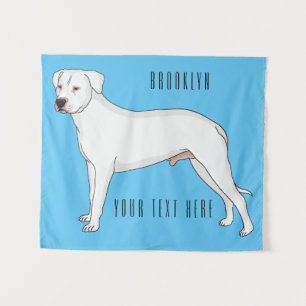 Dogo argentino cartoon afbeelding wandkleed