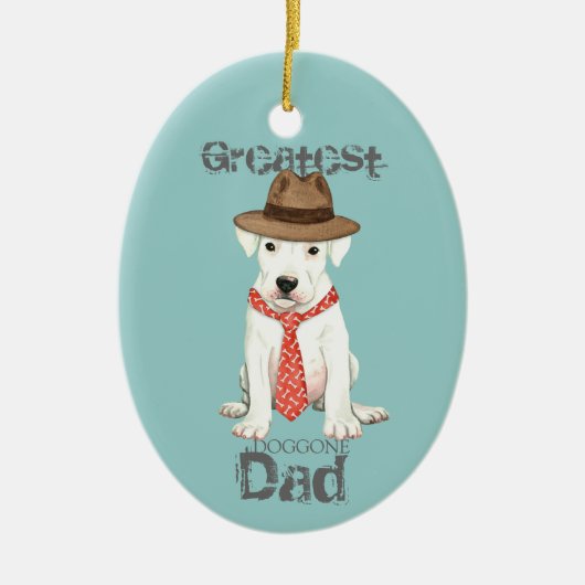 Dogo Argentino Ceramic Ornament (Voorkant)