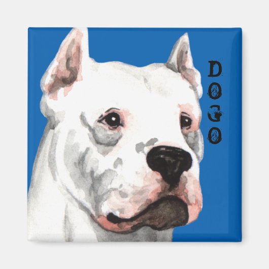 Dogo Argentino Color Block Magneet (Voorkant)