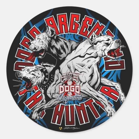 Dogo Argentino de jager Ronde Sticker (Voorkant)