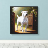 Dogo Argentino Dog Canvas Afdruk (Insitu (Houten vloer))