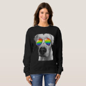 Dogo Argentino Dog Gay Pride Flag Sunbril Lgbt Trui (Voorkant volledig)