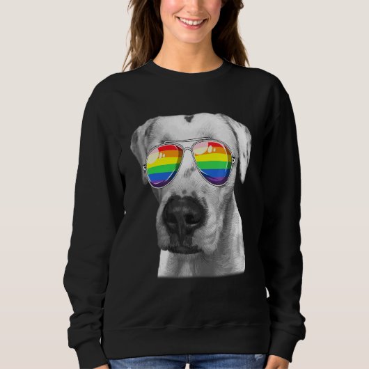 Dogo Argentino Dog Gay Pride Flag Sunbril Lgbt Trui (Voorkant)