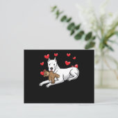 Dogo Argentino Dog with Stuffile Animal and Hearts Briefkaart (Staand voorkant)