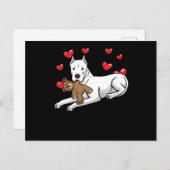 Dogo Argentino Dog with Stuffile Animal and Hearts Briefkaart (Voorkant / Achterkant)