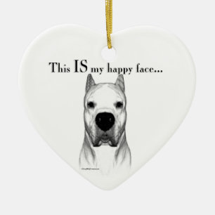 Dogo Argentino Gelukkig Gezicht Keramisch Ornament