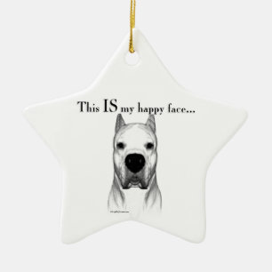Dogo Argentino Gelukkig Gezicht Keramisch Ornament