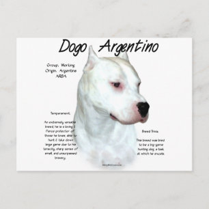 Dogo Argentino Geschiedenisontwerp Briefkaart
