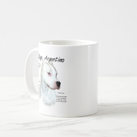 Dogo Argentino Geschiedenisontwerp Koffiemok (Voorkant links)