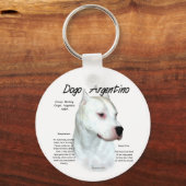 Dogo Argentino Geschiedenisontwerp Sleutelhanger (Achterkant)