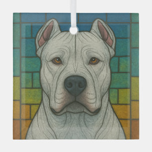 Dogo Argentino "Glas in lood" Glas Ornament