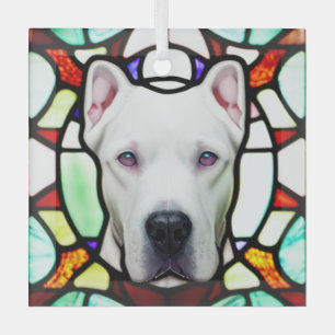 Dogo Argentino "Glas in lood" Glas Ornament