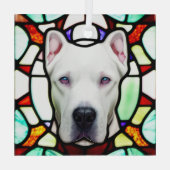 Dogo Argentino "Glas in lood" Glas Ornament (Achterkant)
