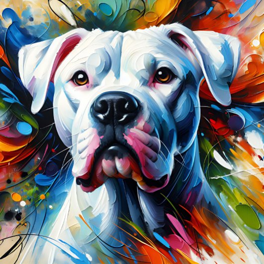 Dogo Argentino Hond Acryl Print | Kleurrijk Legpuzzel