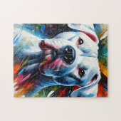 Dogo Argentino Hond Acryl Print | Kleurrijk Legpuzzel (Horizontaal)