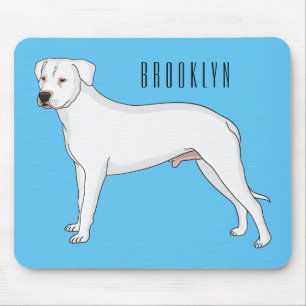 Dogo argentino hond cartoon illustratie muismat