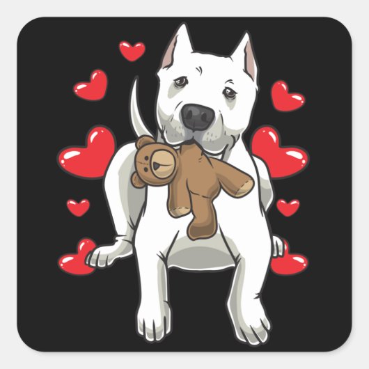 Dogo Argentino Hond Eigenaar Gift Idee Vierkante Sticker (Voorkant)