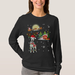 Dogo Argentino Hond Licht Kerstmis rendieren boom T-shirt
