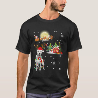 Dogo Argentino Hond Licht Kerstmis rendieren boom T-shirt