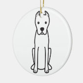 Dogo Argentino Keramisch Ornament (Links)