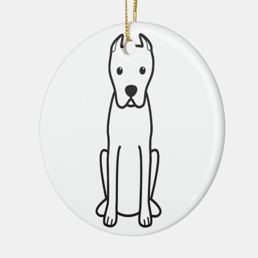 Dogo Argentino Keramisch Ornament (Links)