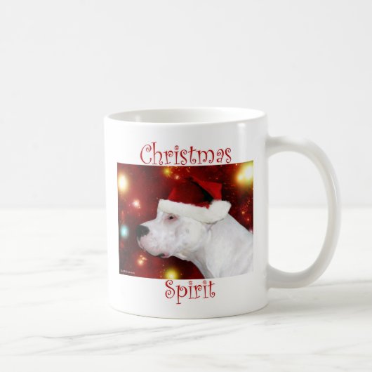 Dogo Argentino Kerst Geest Koffiemok (Rechts)