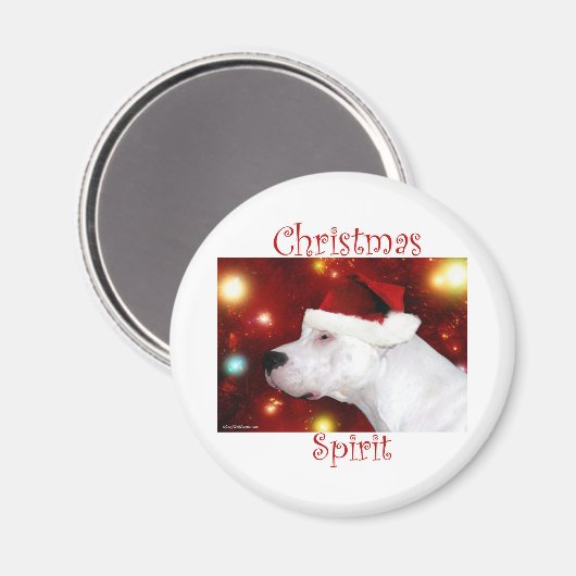 Dogo Argentino Kerstgeest - Magneet (Voorkant / Achterkant)
