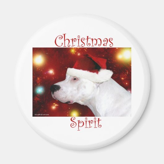 Dogo Argentino Kerstgeest - Magneet (Voorkant)