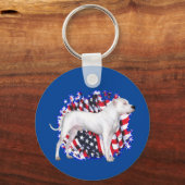 Dogo Argentino Patriot Sleutelhanger (Voorkant)
